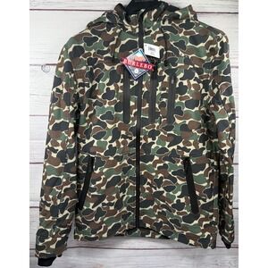 Burlebo Mens Duck Camo Performance Jacket Water Repellent Fleece Lined Small NWT